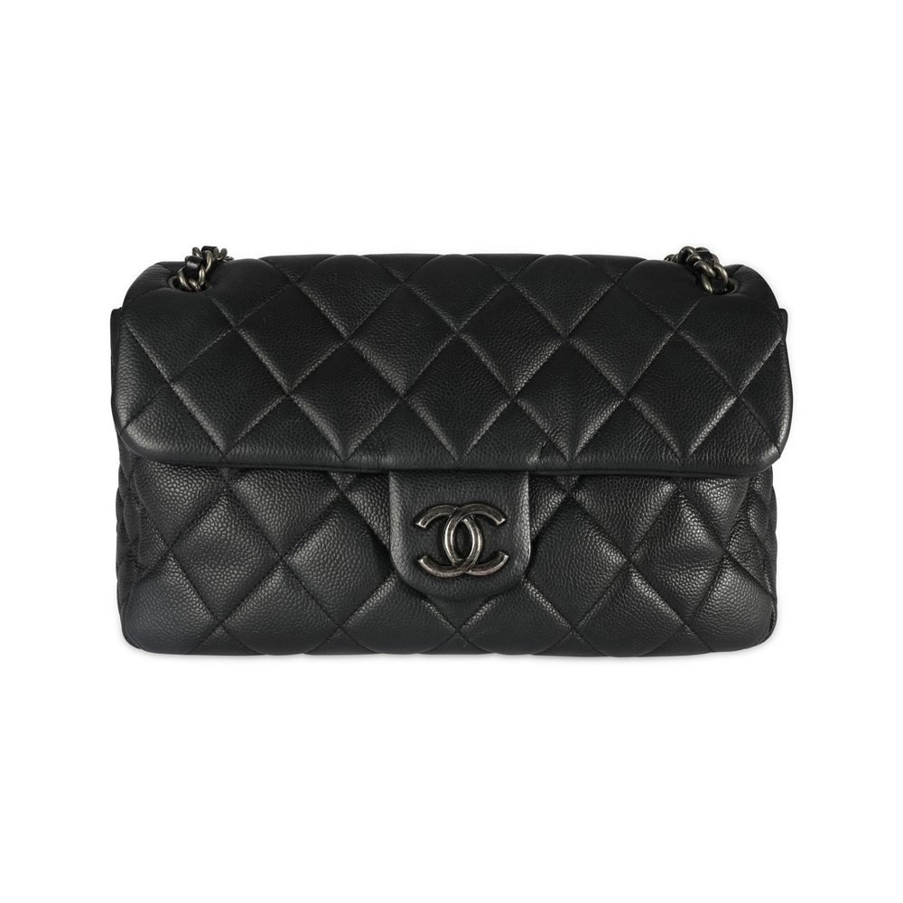 Chanel Black Caviar Quilted Single Flap Bag